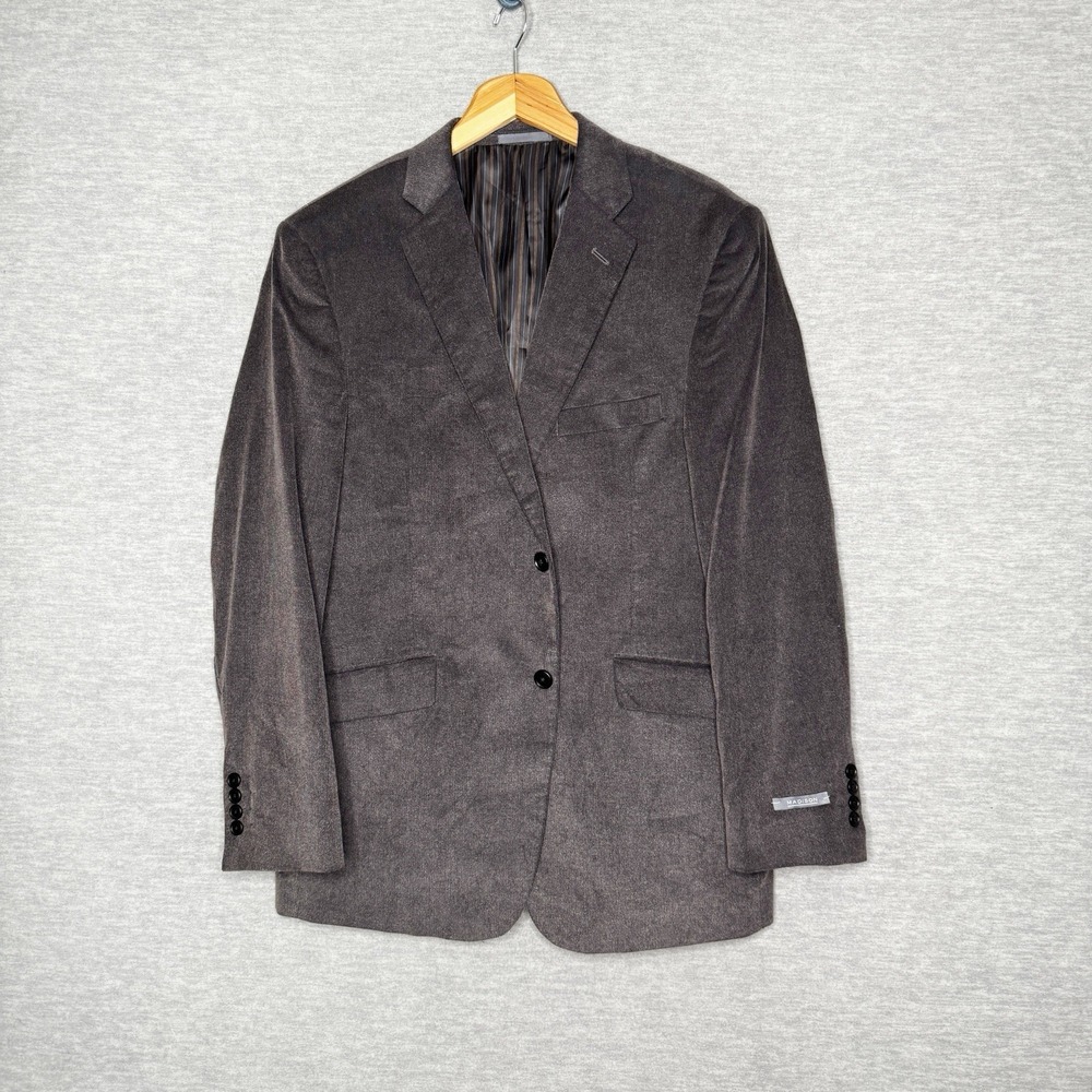 Madison Men's Corduroy Sport Coat Blazer Size 42R‎ Charcoal Grey Fine Wale